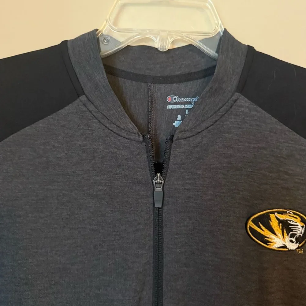 Missouri Tigers Pullover Men Champion Black Large Mizzou 1/4 Zip Champion
